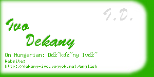 ivo dekany business card